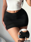 Women's Black & Khaki Sexy Casual Mini Bodycon Skort - Tight Skirt with Leggings Included for Daily Wear, Night Out & Casual Occasions