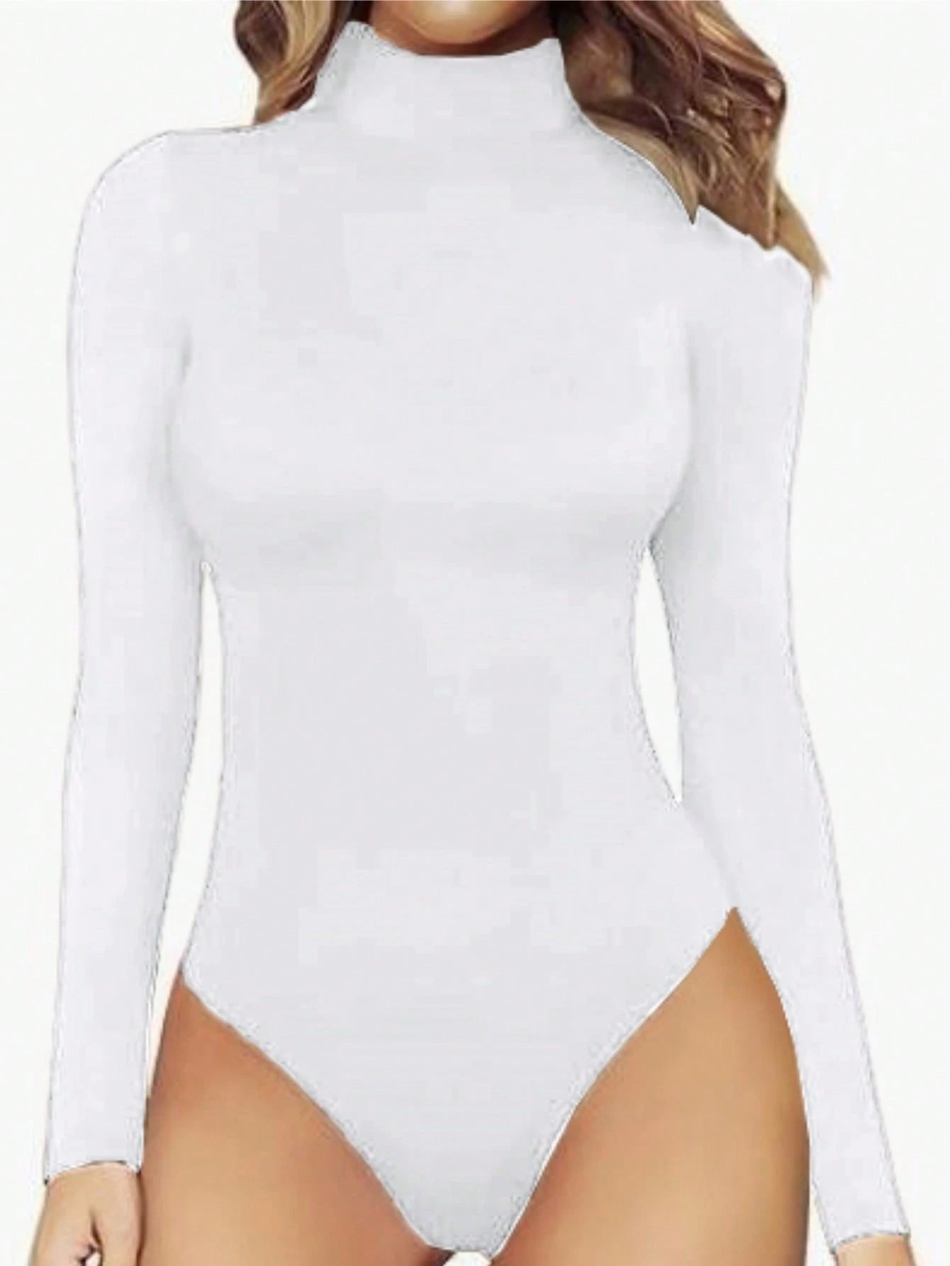 Women's Solid Color Stand Collar Long Sleeve Bodysuit Fall Cloth For Women