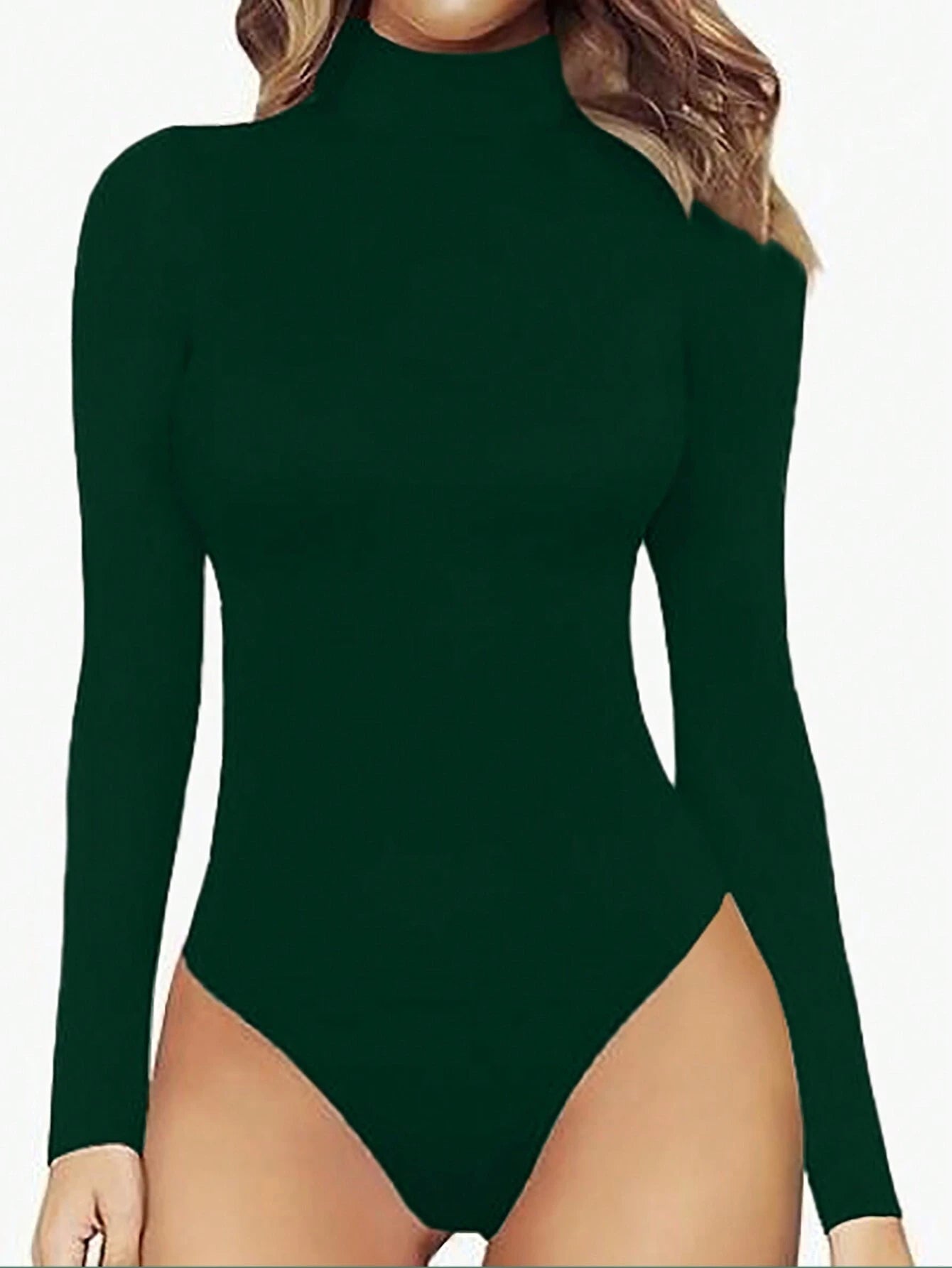 Women's Solid Color Stand Collar Long Sleeve Bodysuit Fall Cloth For Women