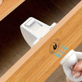 1 Key + 2 Magnetic Drawer Locks, Invisible Concealed Adhesive Lock