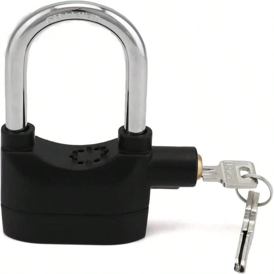 2-Pack 110DB Alarm Padlock, Anti-Theft Lock for Door Motorcycle Bicycle, 3 Keys (Black)