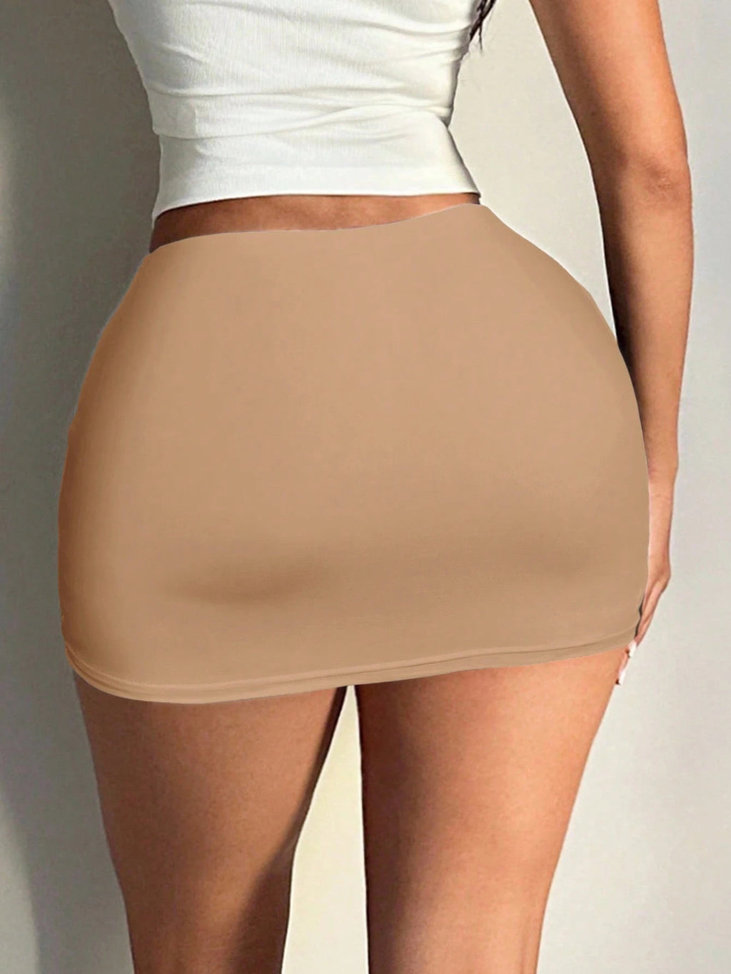 Women's Black & Khaki Sexy Casual Mini Bodycon Skort - Tight Skirt with Leggings Included for Daily Wear, Night Out & Casual Occasions