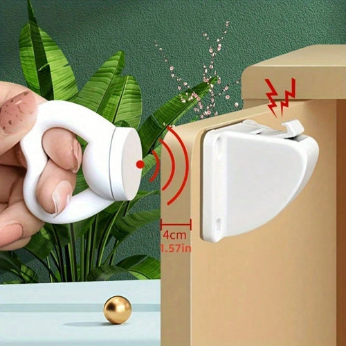 1 Key + 2 Magnetic Drawer Locks, Invisible Concealed Adhesive Lock