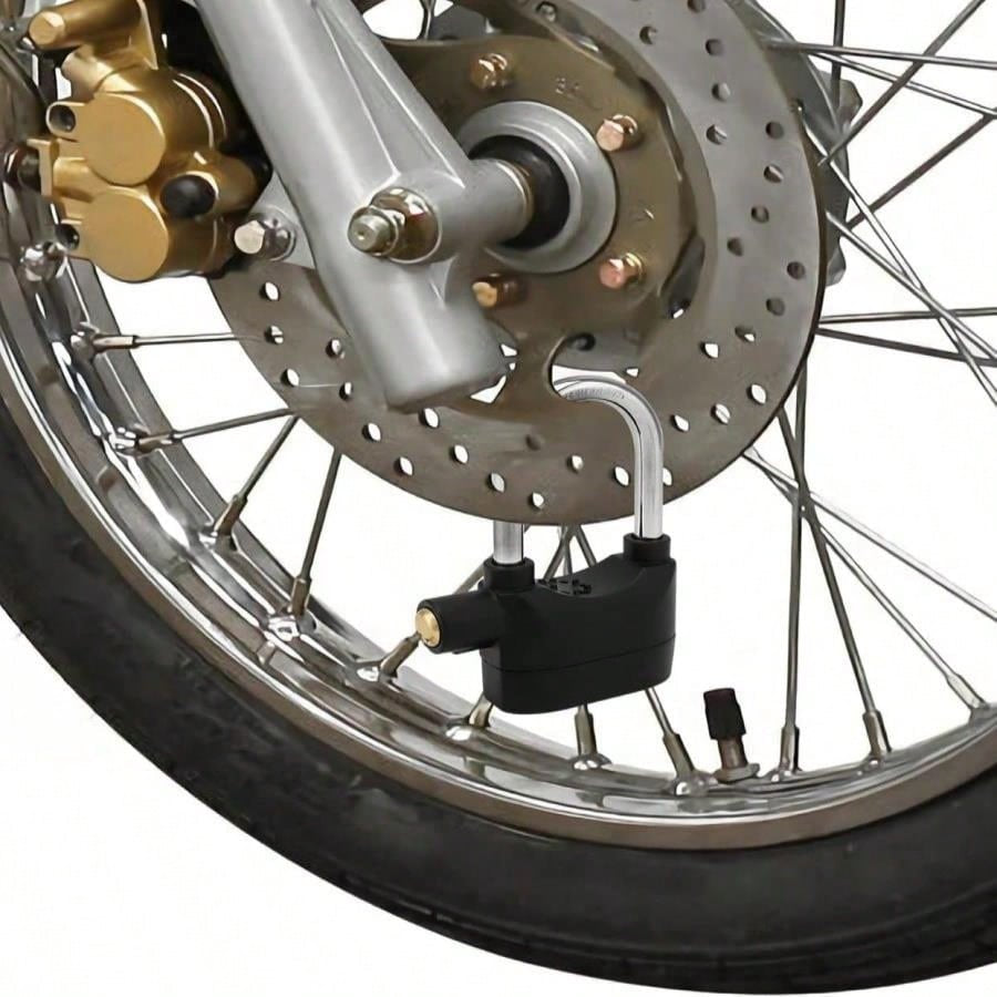 2-Pack 110DB Alarm Padlock, Anti-Theft Lock for Door Motorcycle Bicycle, 3 Keys (Black)