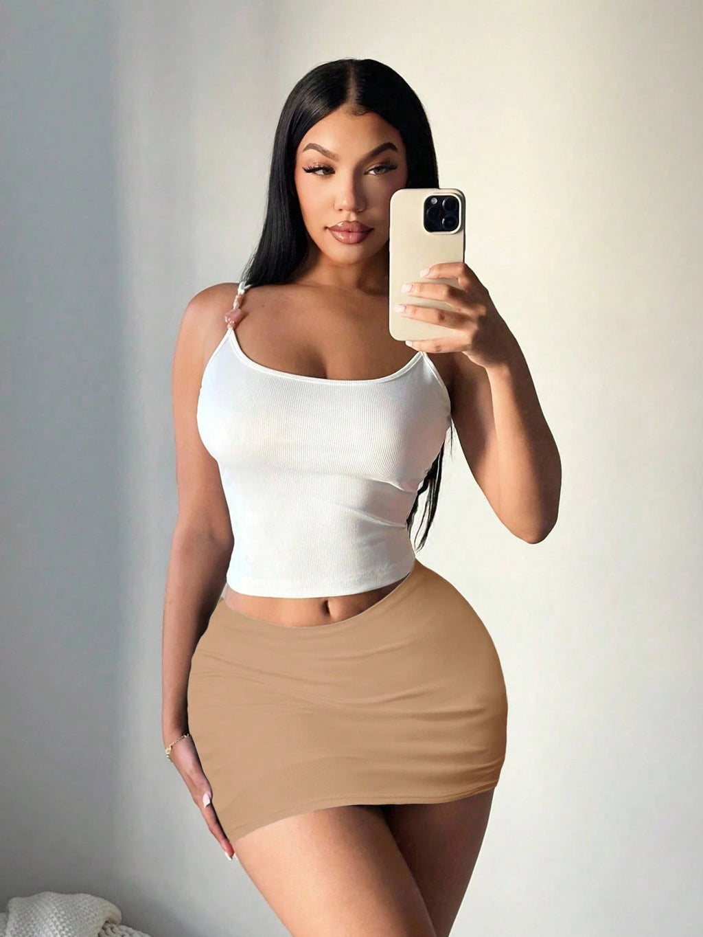 Women's Black & Khaki Sexy Casual Mini Bodycon Skort - Tight Skirt with Leggings Included for Daily Wear, Night Out & Casual Occasions