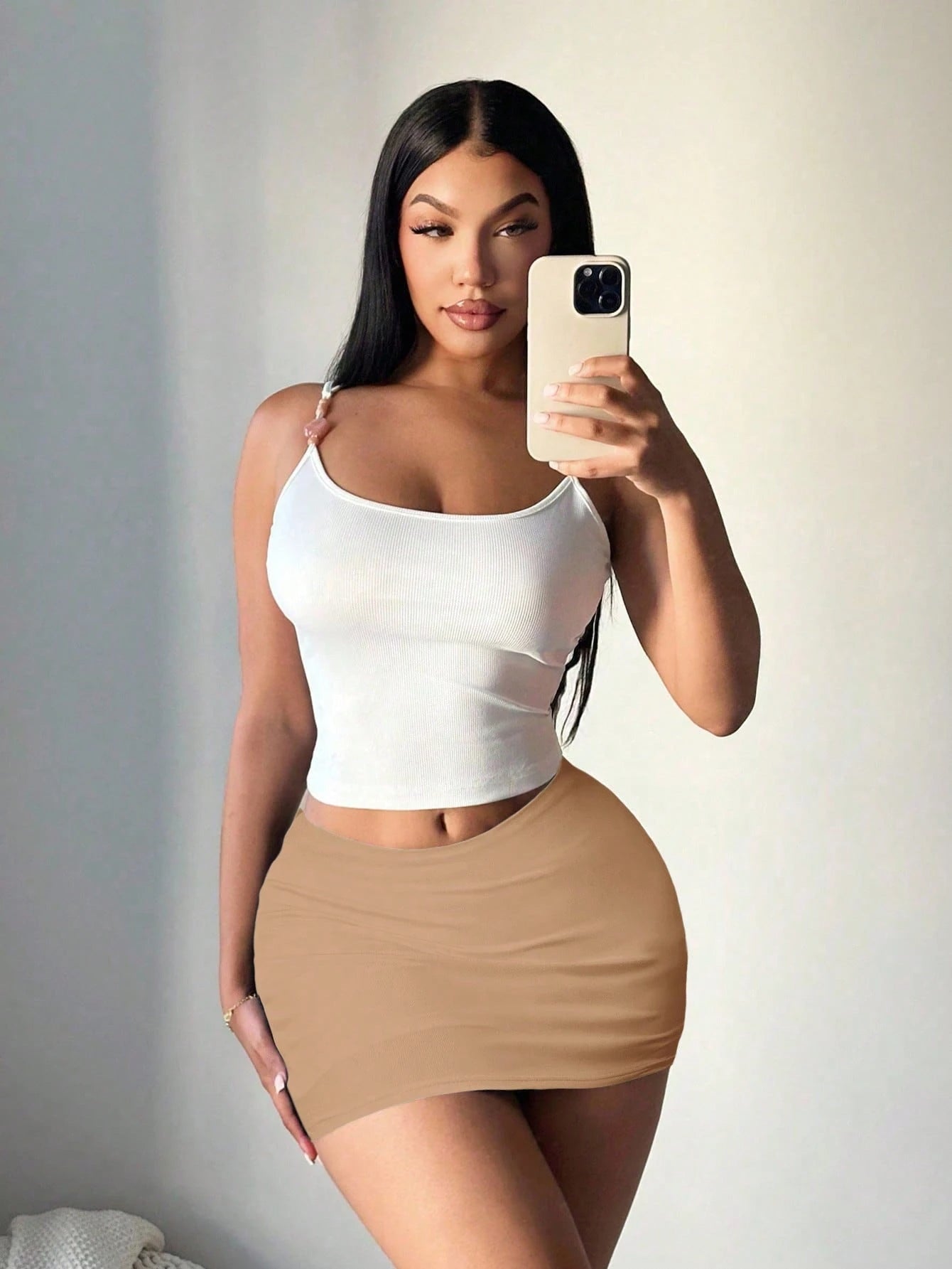 Women's Black & Khaki Sexy Casual Mini Bodycon Skort - Tight Skirt with Leggings Included for Daily Wear, Night Out & Casual Occasions