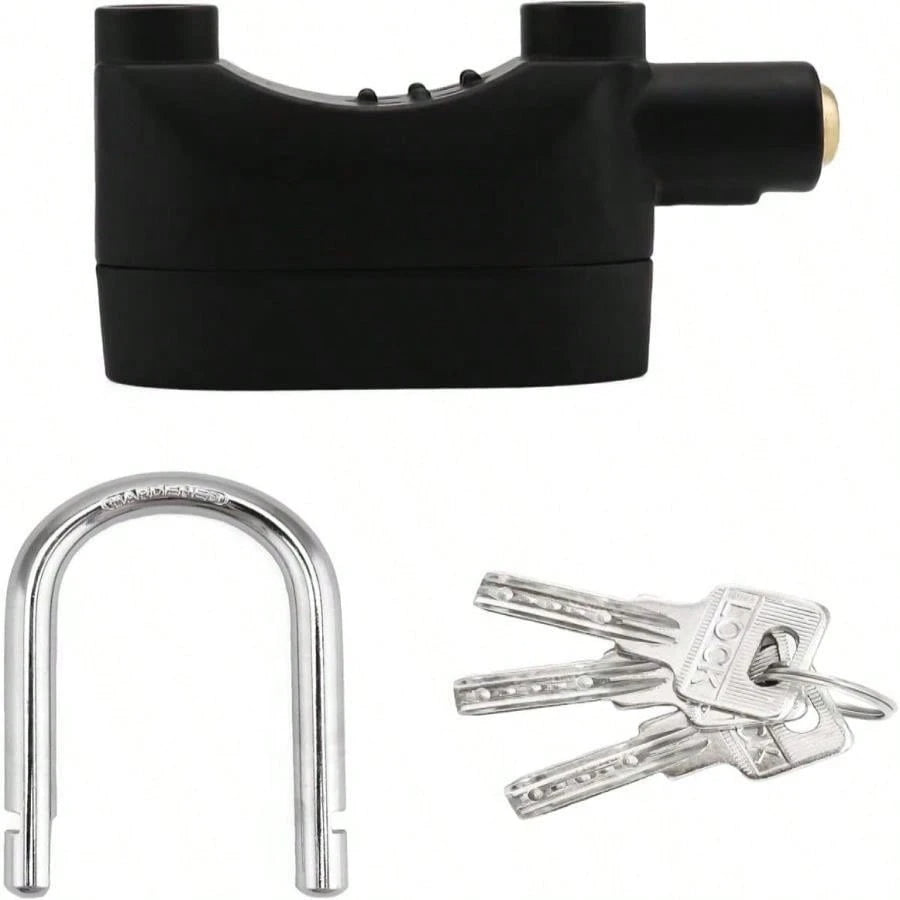 2-Pack 110DB Alarm Padlock, Anti-Theft Lock for Door Motorcycle Bicycle, 3 Keys (Black)