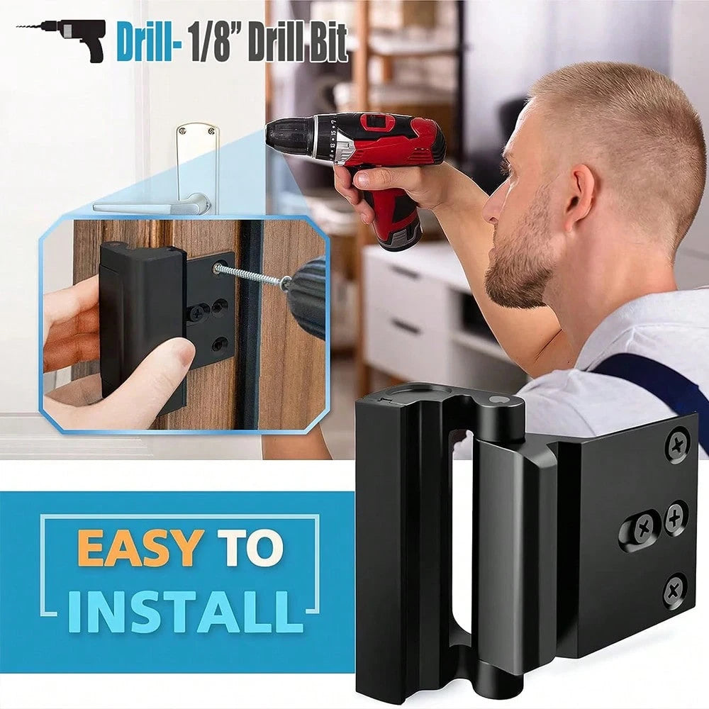 2pcs Door Reinforcement Locks, 800Lbs 3" Stop, Inward Swing Door Home & Industrial Security Lock