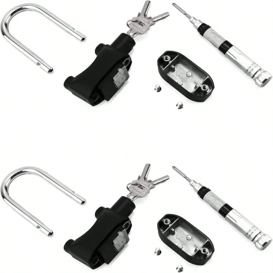 2-Pack 110DB Alarm Padlock, Anti-Theft Lock for Door Motorcycle Bicycle, 3 Keys (Black)